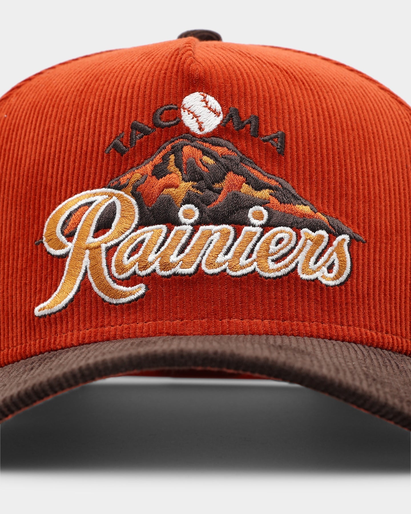 New Era Tacoma Rainiers 'Pumpkin Spice Corduroy' 9FORTY A-Frame Snapback Copper/Brown