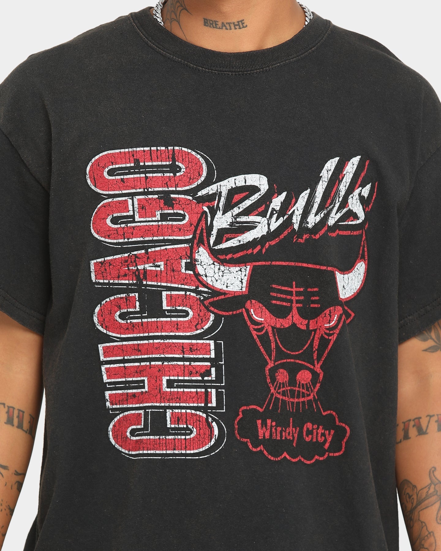 Mitchell & Ness Chicago Bulls Windy City Vintage T-Shirt Vintage Black