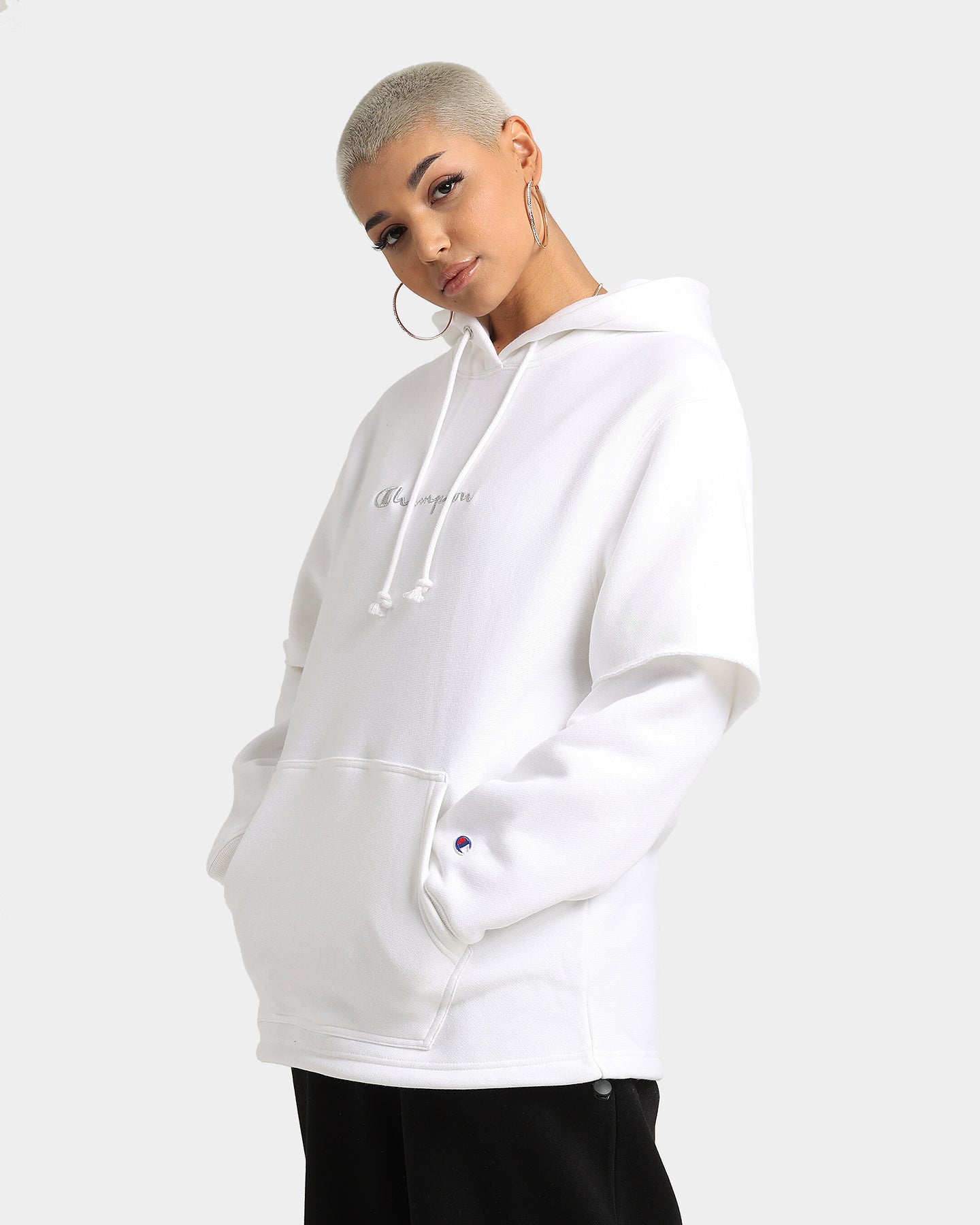 Champion Women's Reverse Weave Liquid Layer Hoodie White