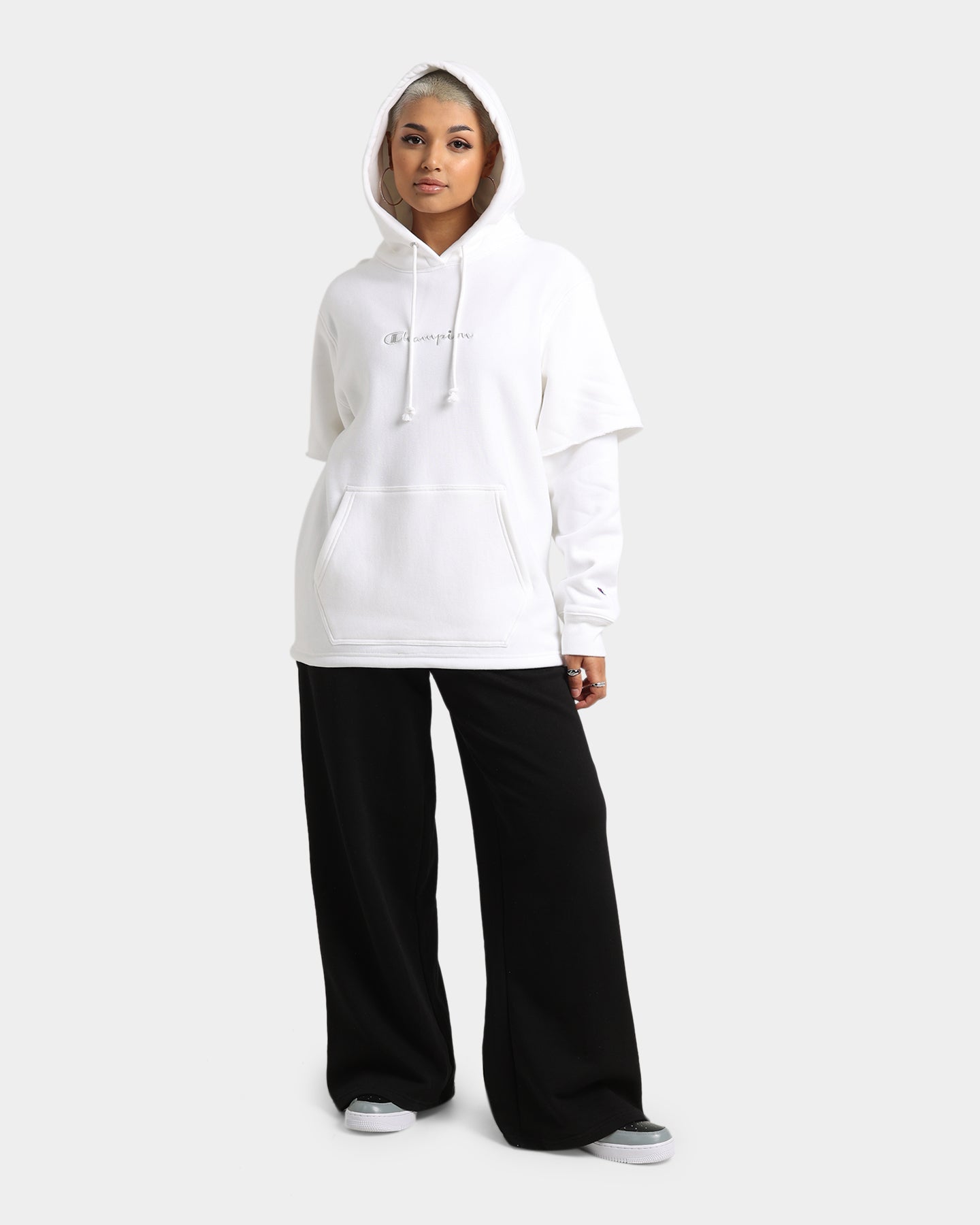 Champion Women's Reverse Weave Liquid Layer Hoodie White