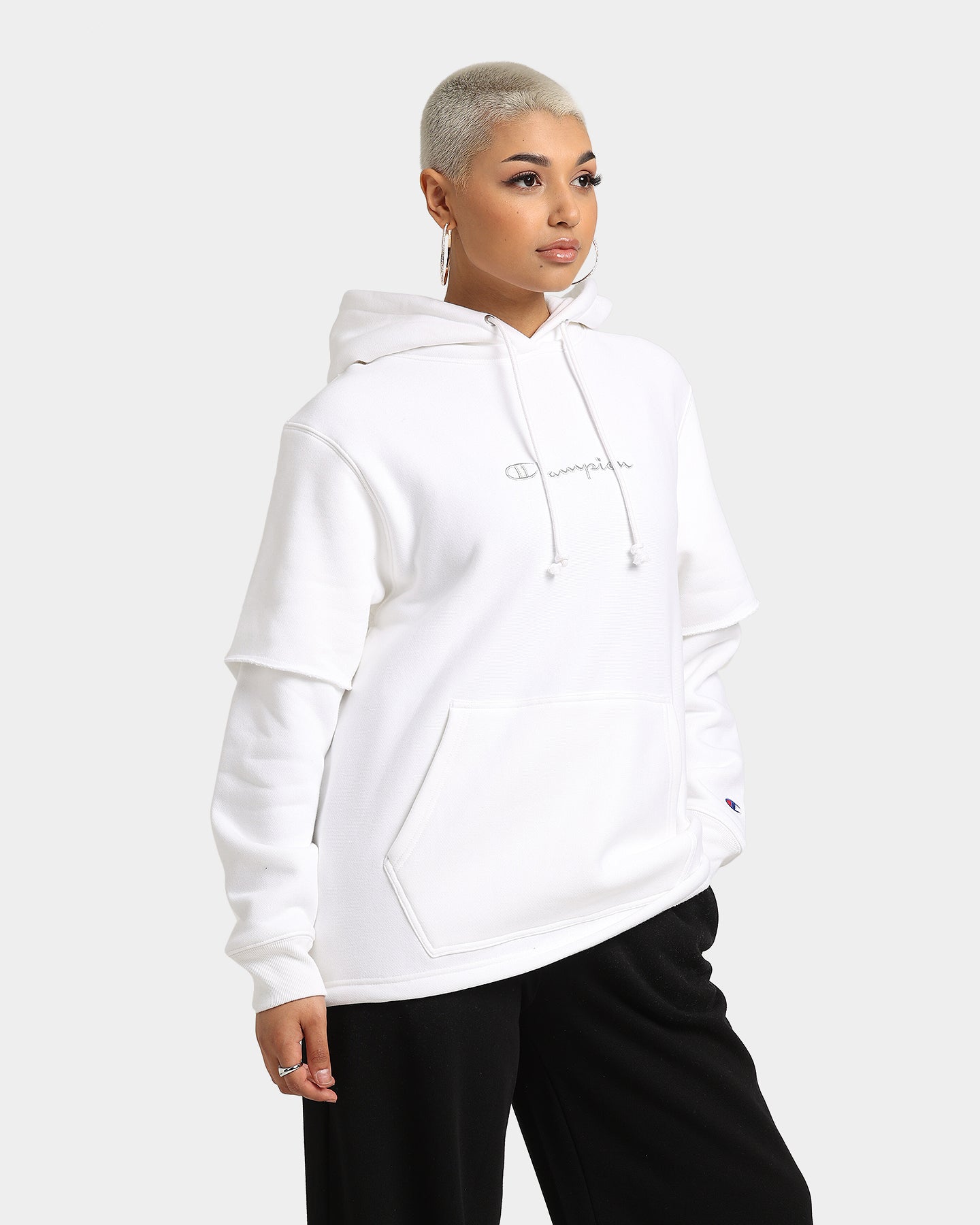 Champion Women's Reverse Weave Liquid Layer Hoodie White