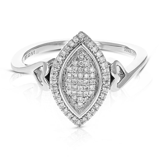 1/5 cttw Round Cut Lab Grown Diamond Engagement Ring For Women .925 Sterling Silver Prong Set