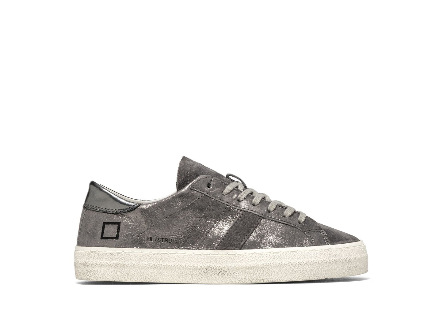 D.A.T.E Hill Low Stardust Trainers in Metal Gun