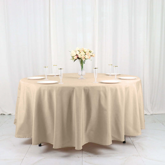 Nude Seamless Polyester Round Tablecloth 108"