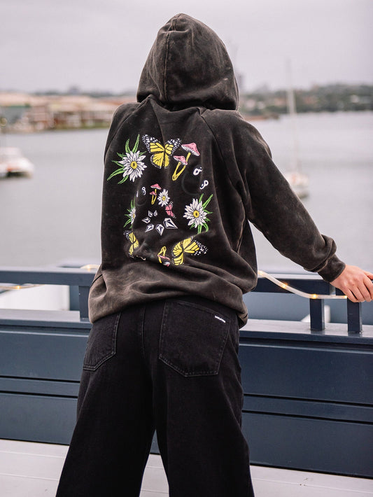 Truly Stoked Boyfriend Hoodie - Black