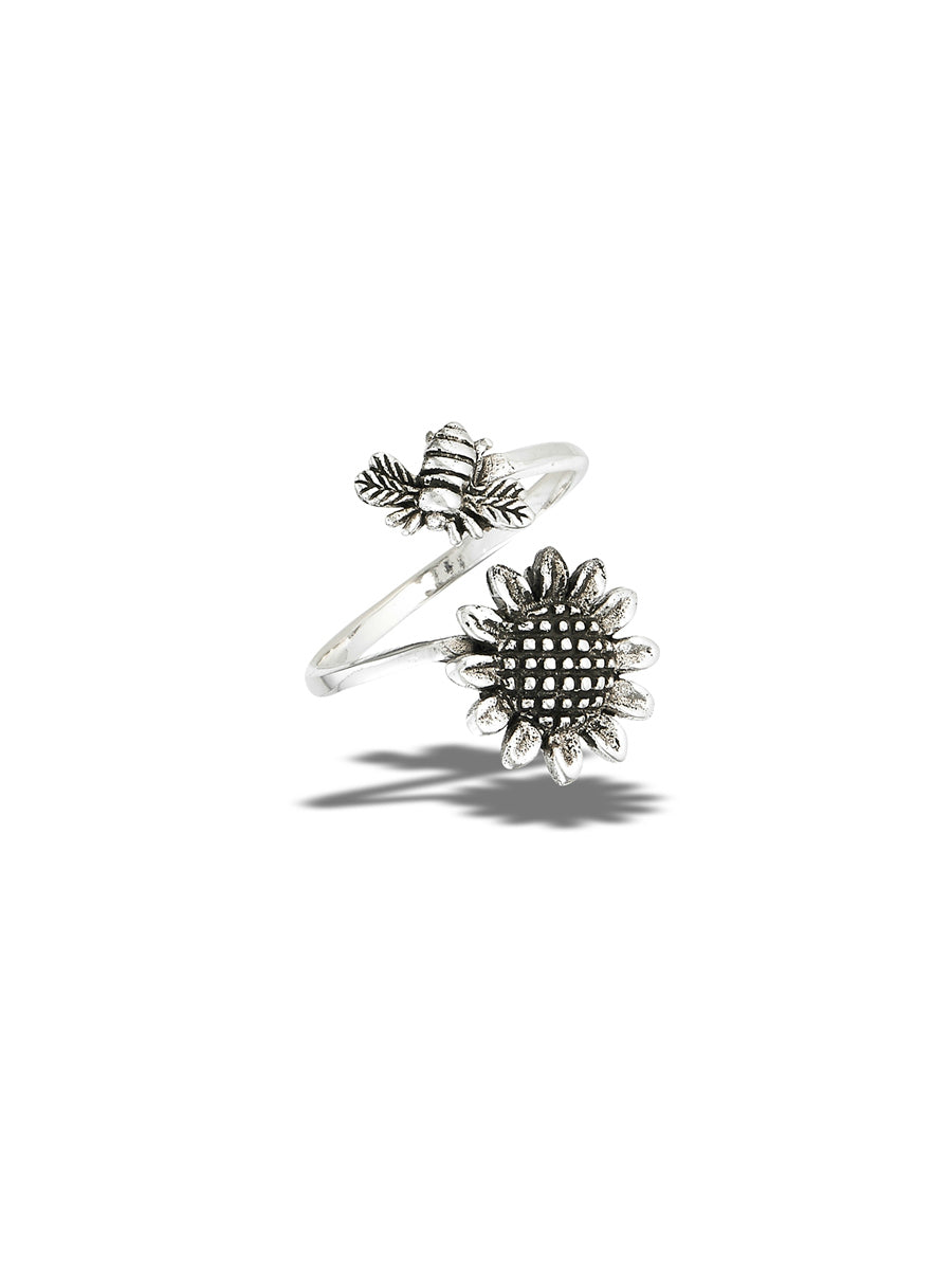 Bee & Sunflower Wrap Ring