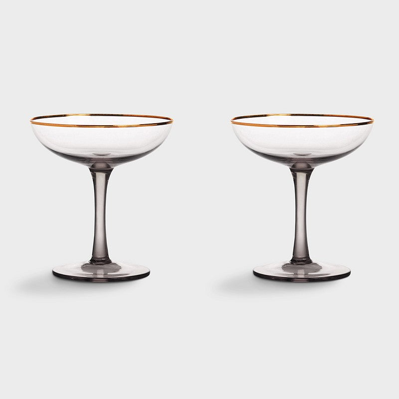 Champagne Coupe Glasses | Set of 2 (Smoke)