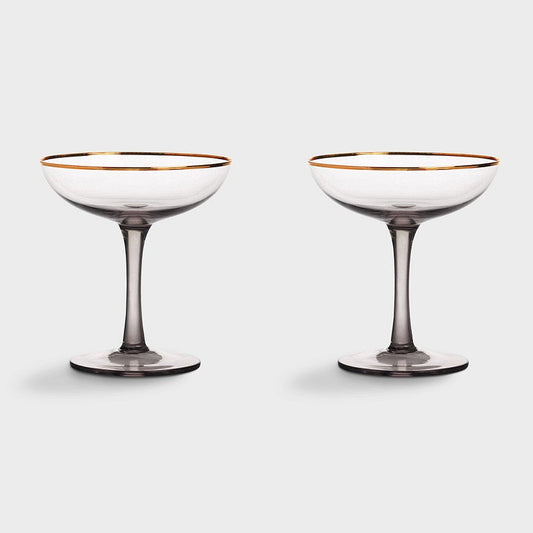 Champagne Coupe Glasses | Set of 2 (Smoke)