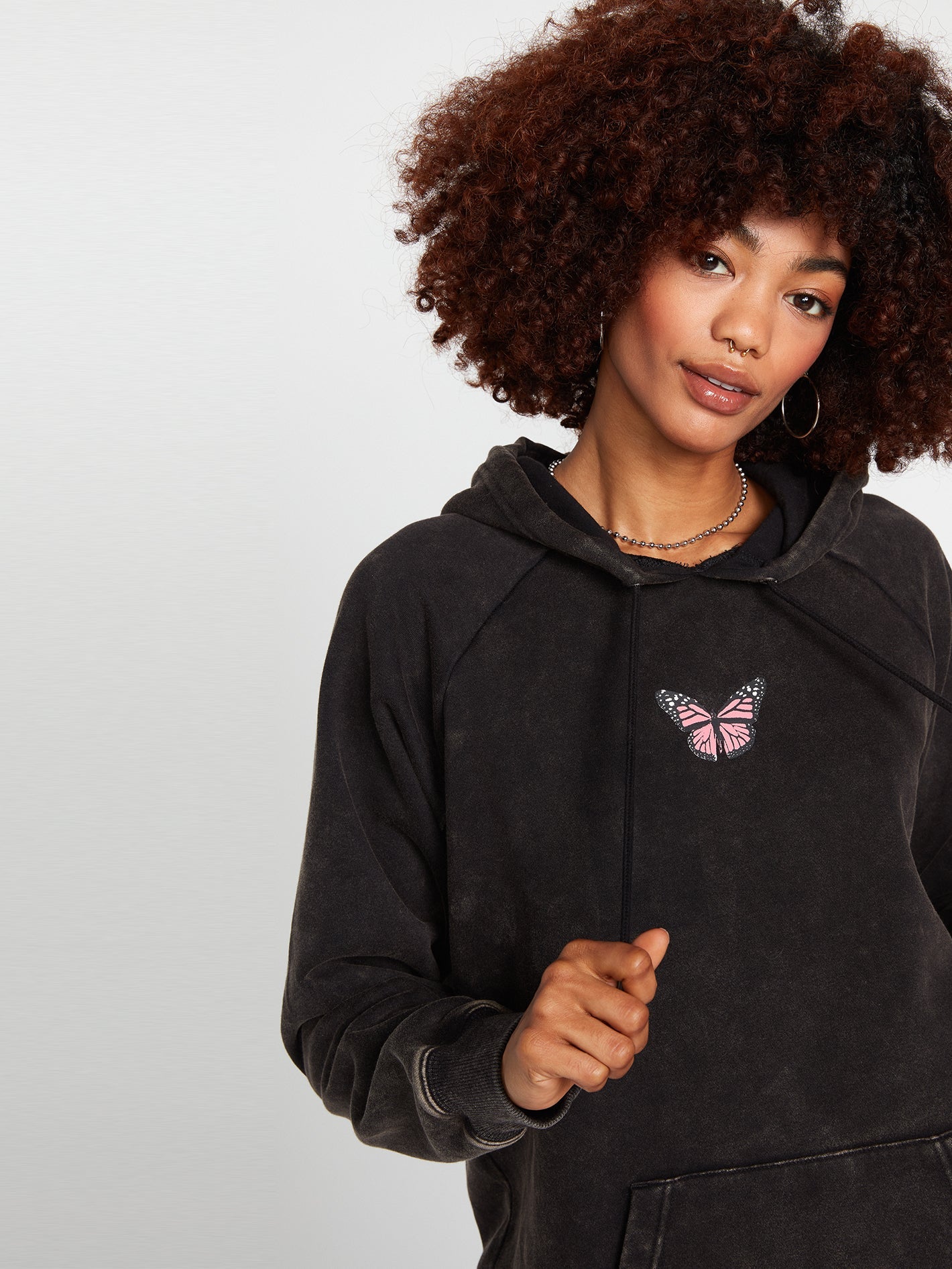 Truly Stoked Boyfriend Hoodie - Black