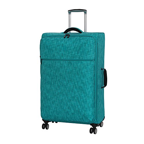 it luggage Stitched Squares 8 Wheel Lightweight Expandable 5-Piece Set, Aqua Blue