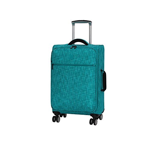 it luggage Stitched Squares 8 Wheel Lightweight Expandable 5-Piece Set, Aqua Blue