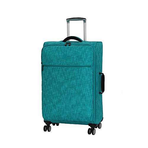 it luggage Stitched Squares 8 Wheel Lightweight Expandable 5-Piece Set, Aqua Blue