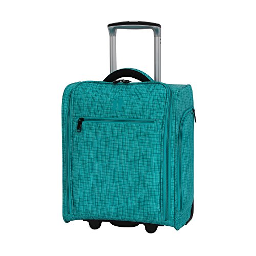 it luggage Stitched Squares 8 Wheel Lightweight Expandable 5-Piece Set, Aqua Blue