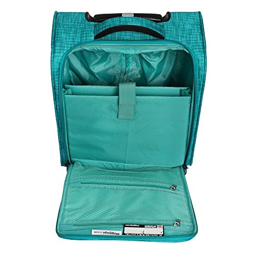 it luggage Stitched Squares 8 Wheel Lightweight Expandable 5-Piece Set, Aqua Blue