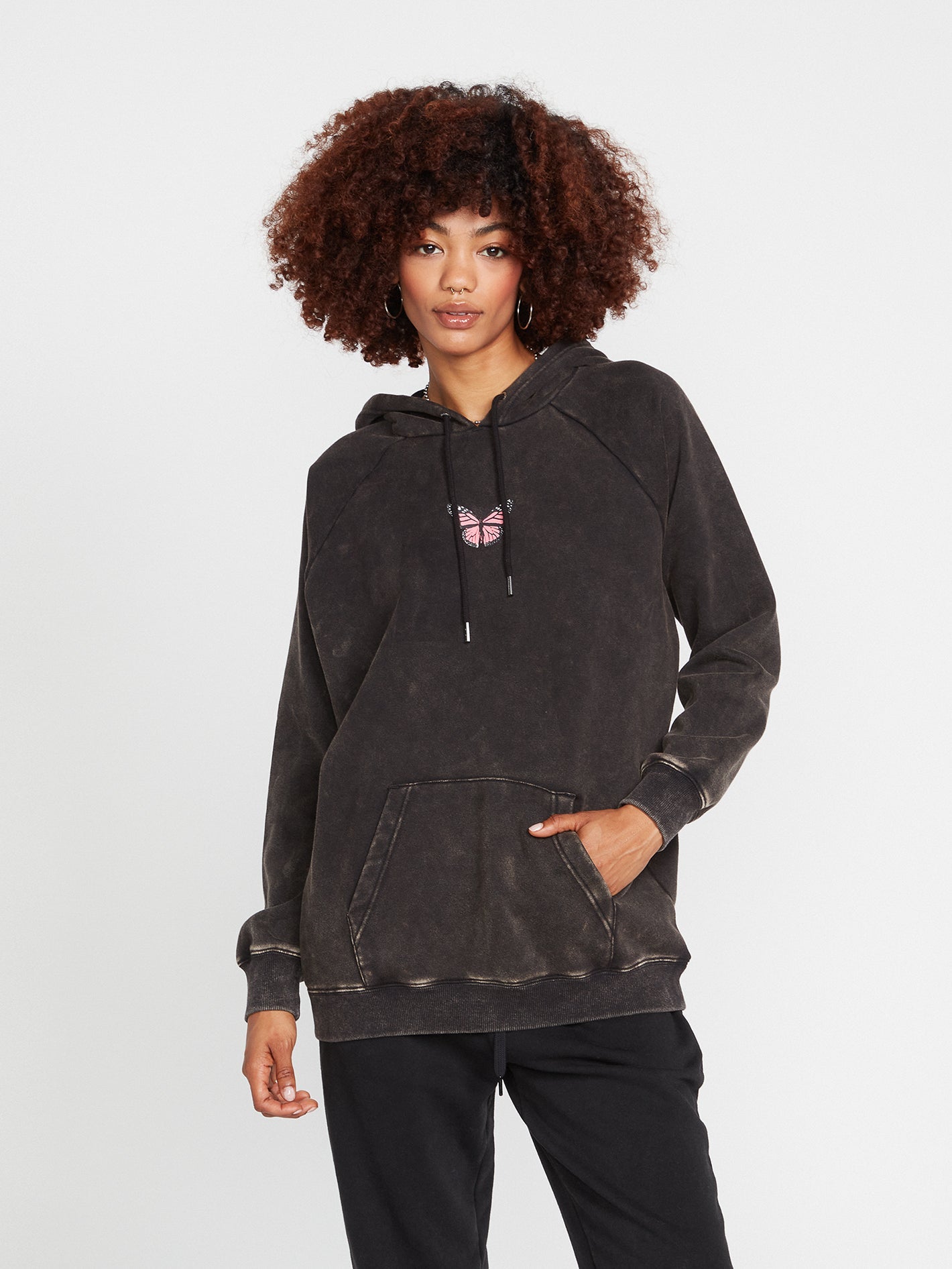 Truly Stoked Boyfriend Hoodie - Black