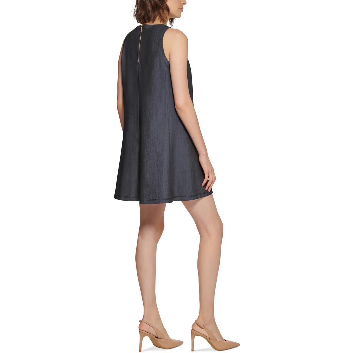 Petites Womens Sleeveless Short Mini Dress