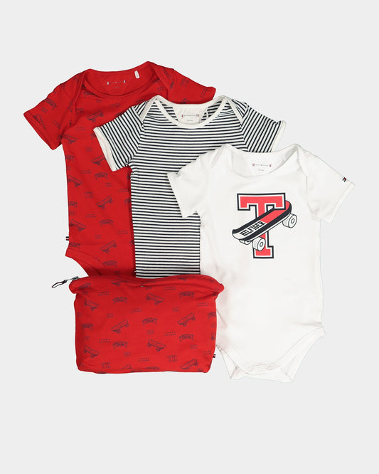 Tommy Hilfiger Infant Body Suit 3 Pack Red