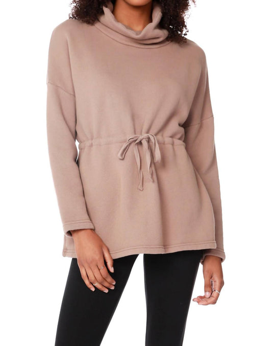 Drawstring Turtleneck Top In Java