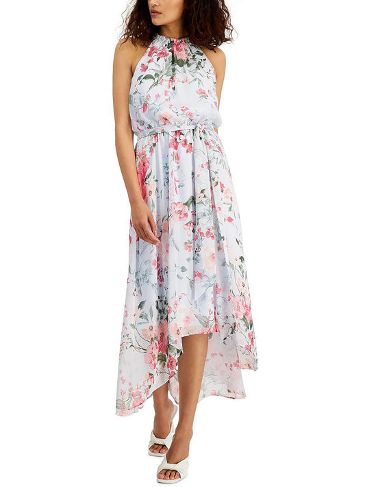 Womens Belted Long Maxi Dress