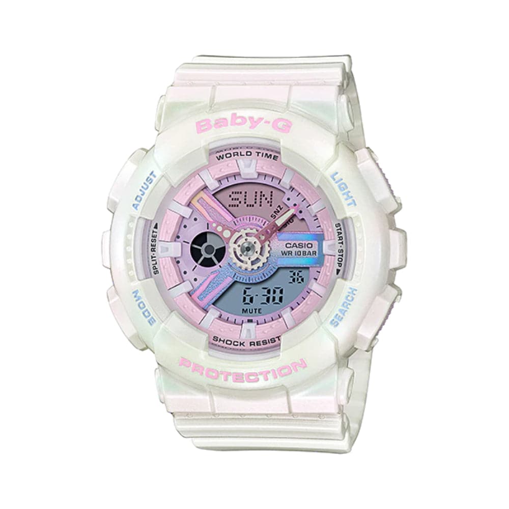 CASIO BABY-G BA-110PL-7A1DR WHITE RESIN BAND WOMEN'S SPORTS WATCH