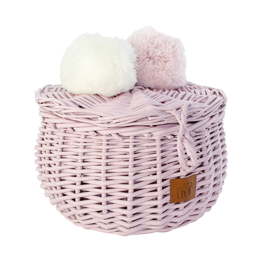 Wicker Basket Small - Dusty Pink