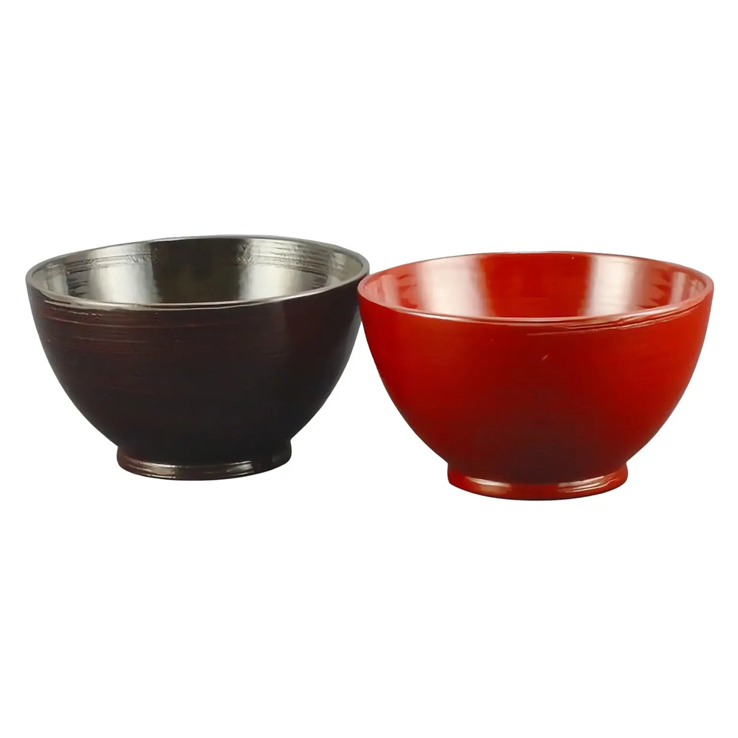 Echizen Shikki Wood Couple Small Bowls Hakeme Brush Marks