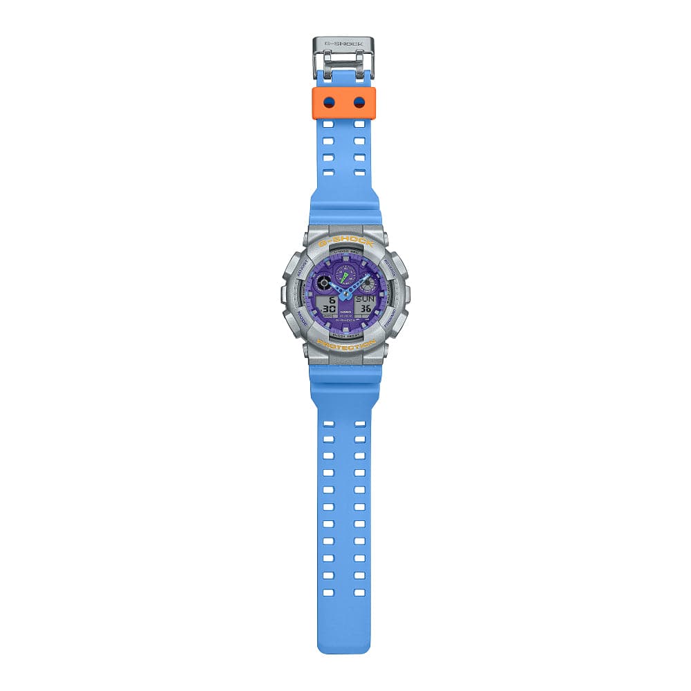 Casio G-Shock Digital-Analogue Blue Resin Strap Unisex Watch GA-100EU-8A2DR