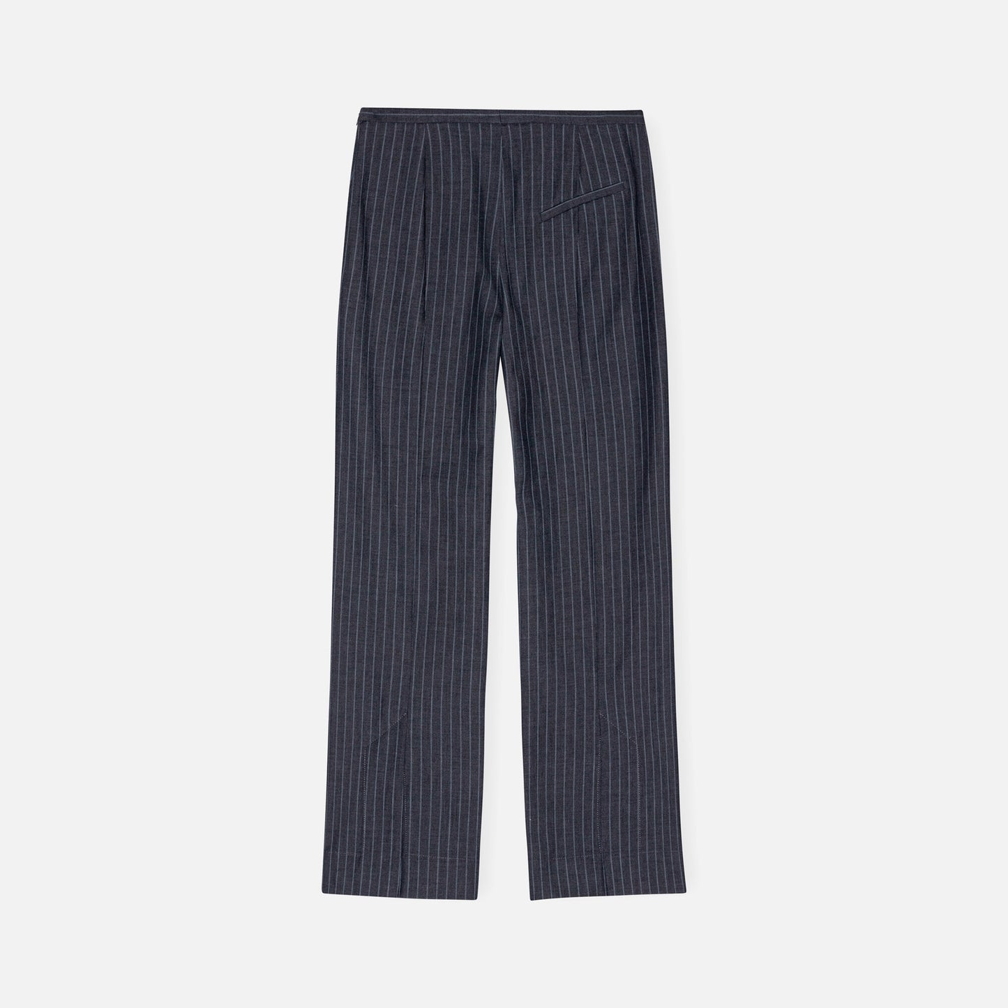 Ganni Stretch Stripe Mid Waist Pants - Gray