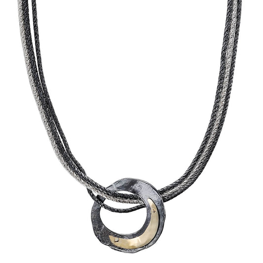 Israeli Dganit Night Sky Crescent Moon Pendant Necklace