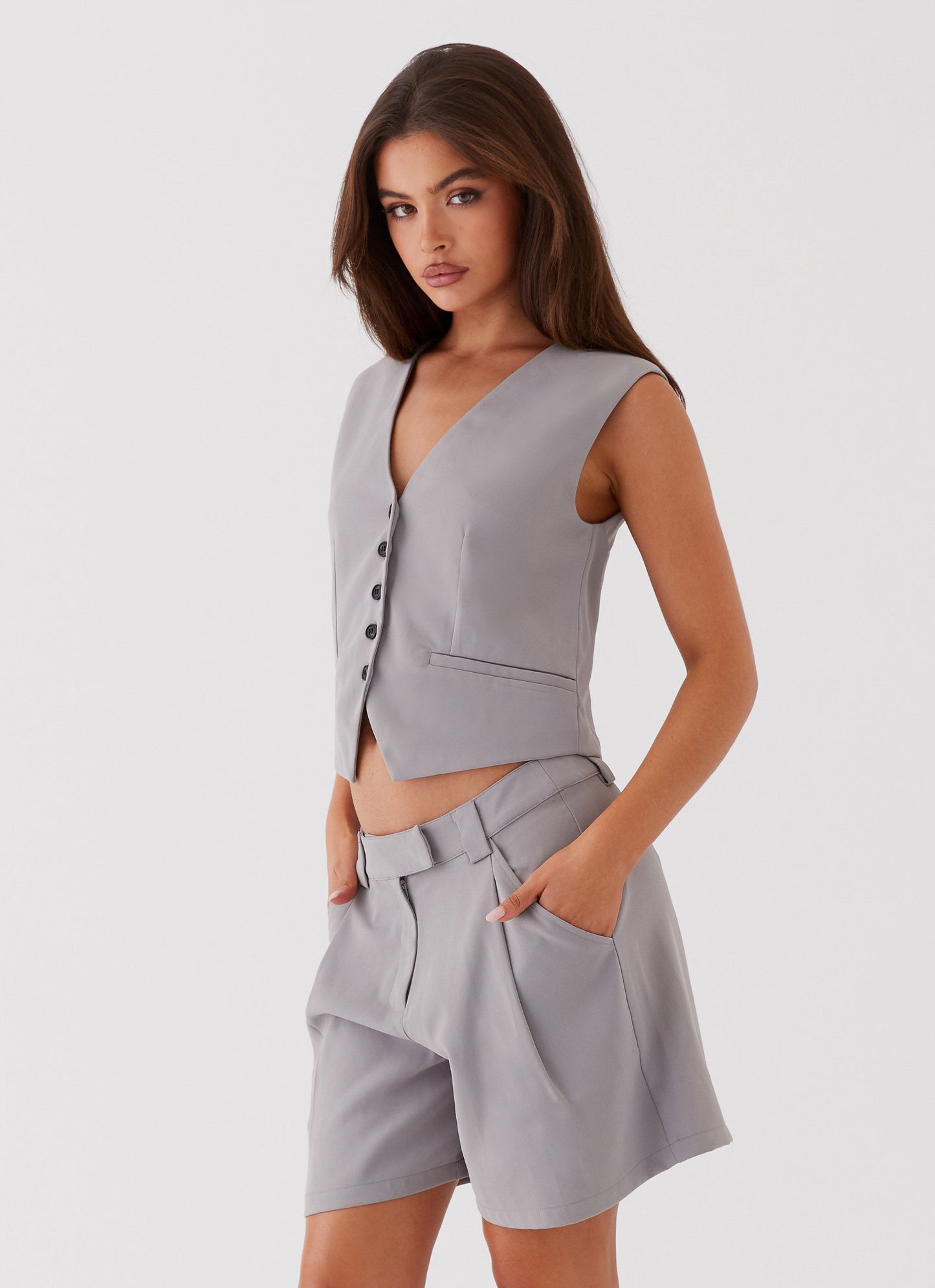 Shivonne Tailored Shorts - Grey