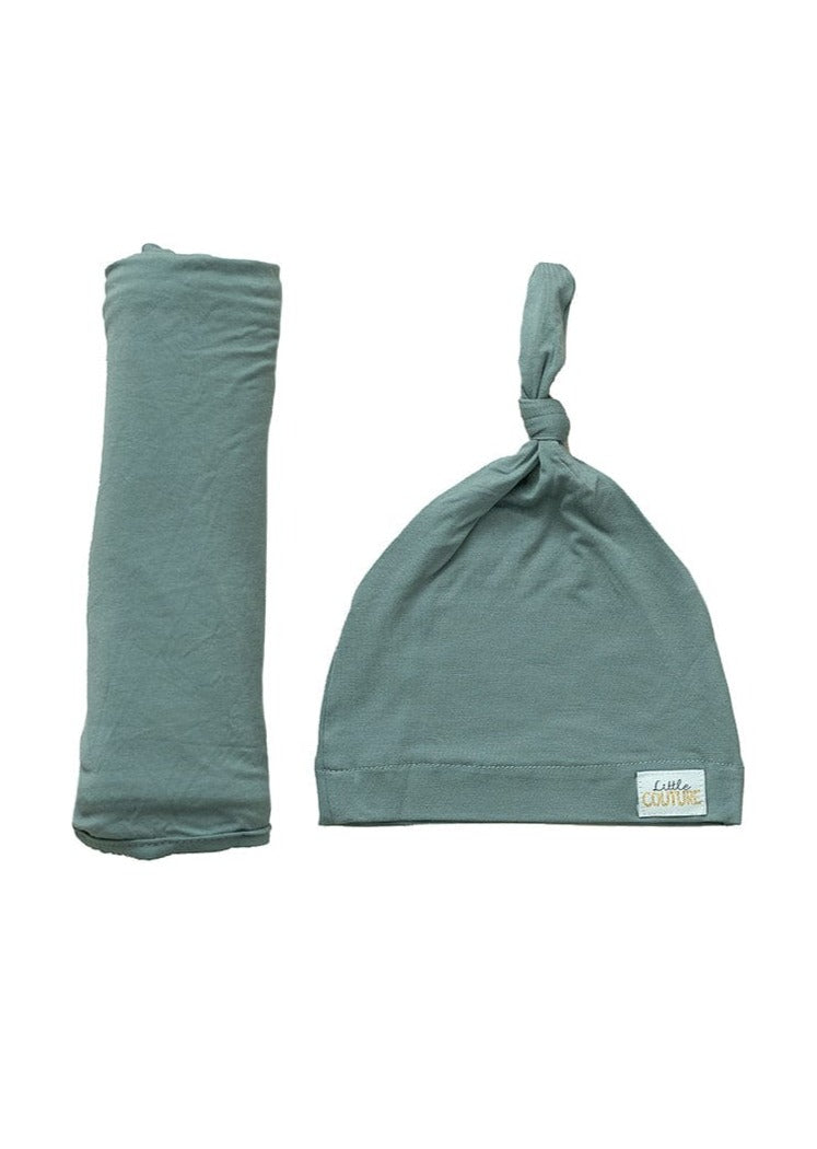 Swaddle and Hat - Mist