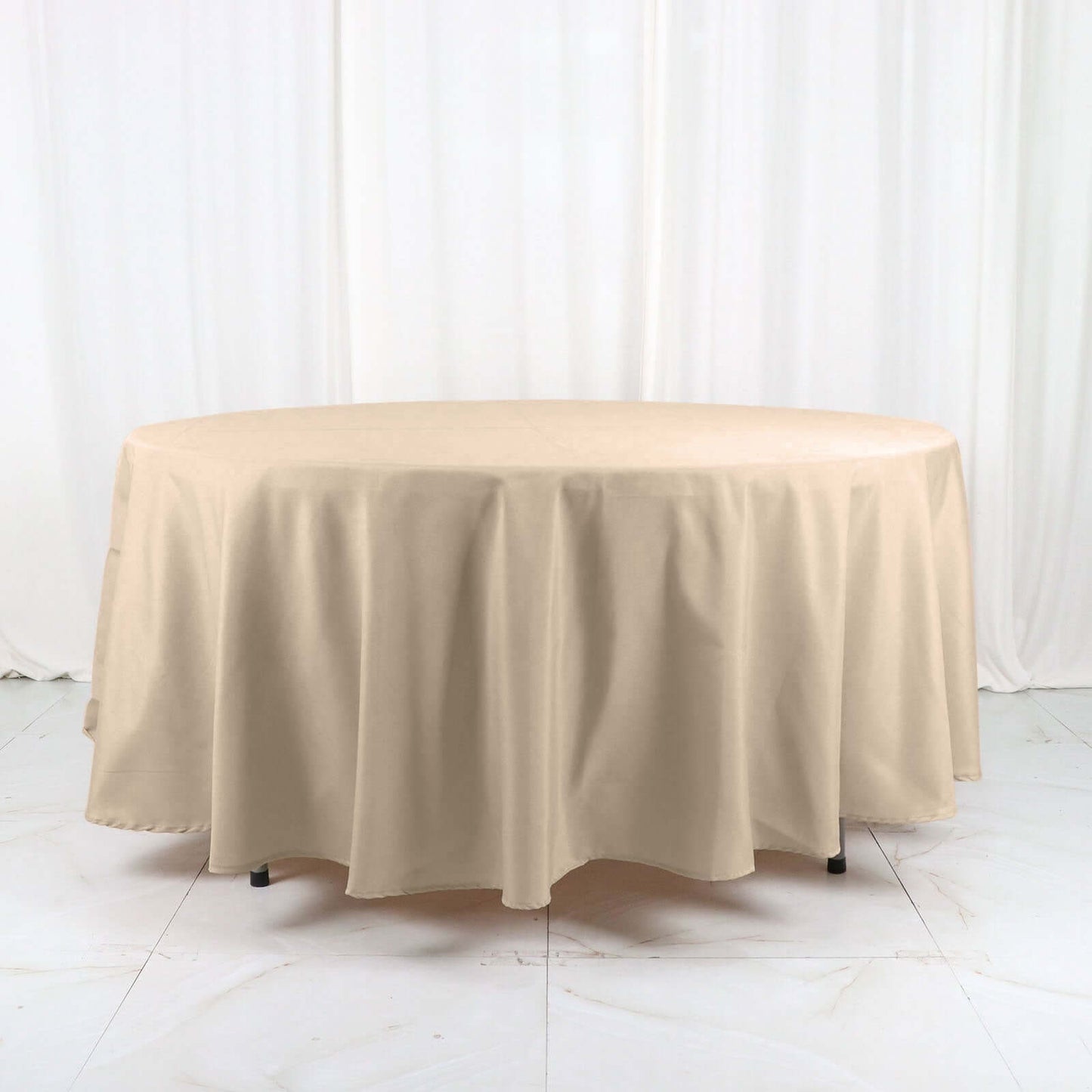 Nude Seamless Polyester Round Tablecloth 108"