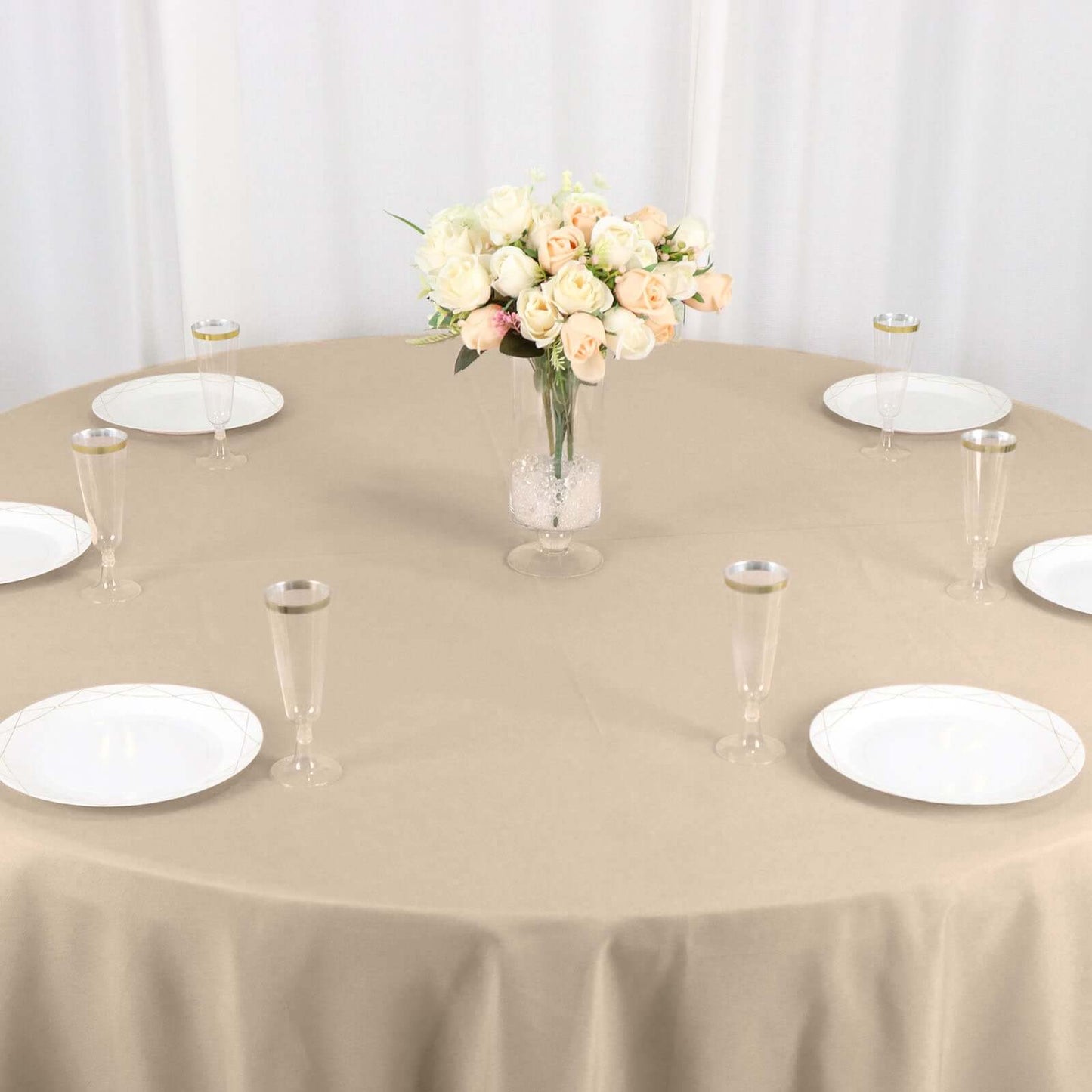 Nude Seamless Polyester Round Tablecloth 108"