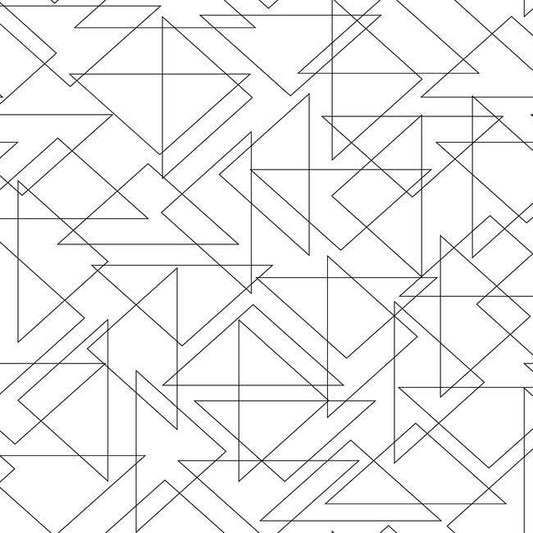 Sample Triangulation Peel & Stick Wallpaper in Black and White by York Wallcoverings