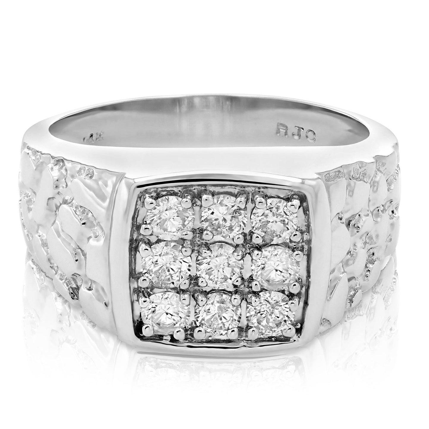 1 cttw Men's Diamond Ring 14K White Gold Wedding Engagement Bridal Style