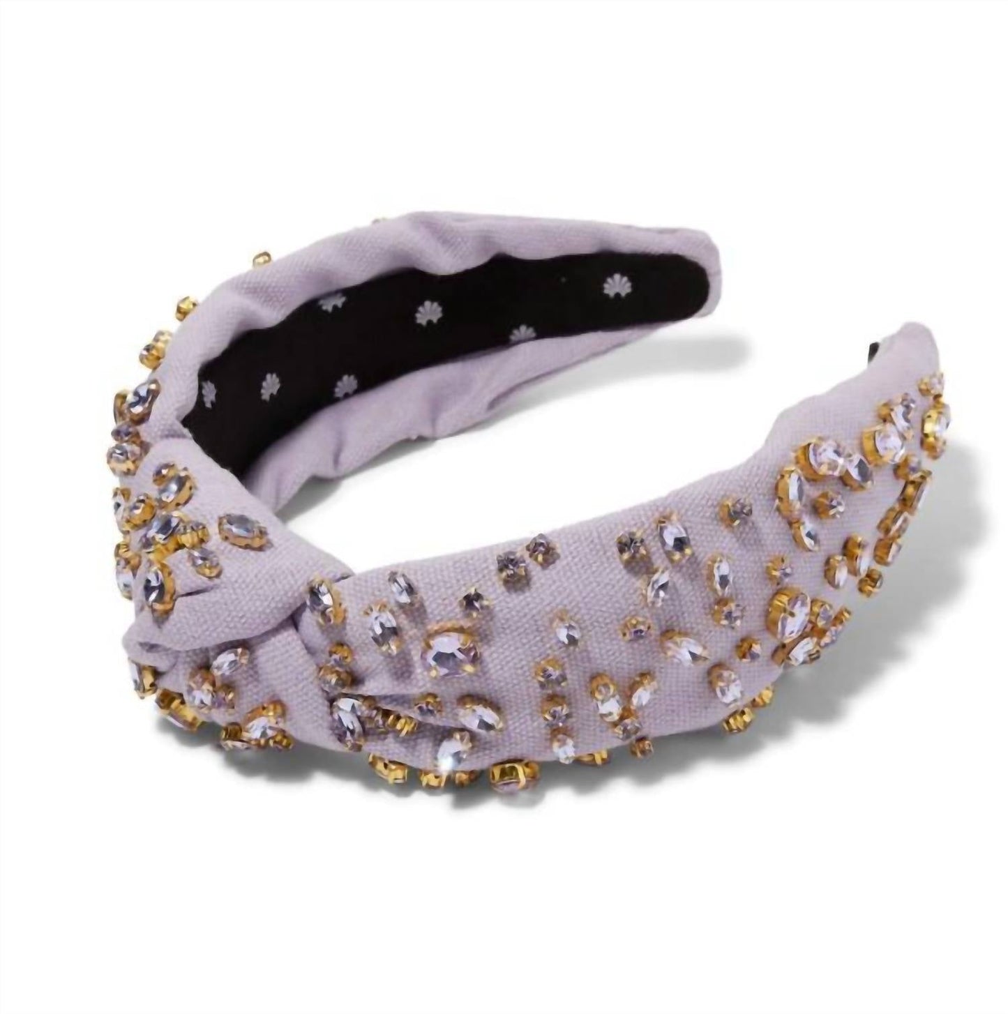 Mixed Crystal Woven Headband In Purple