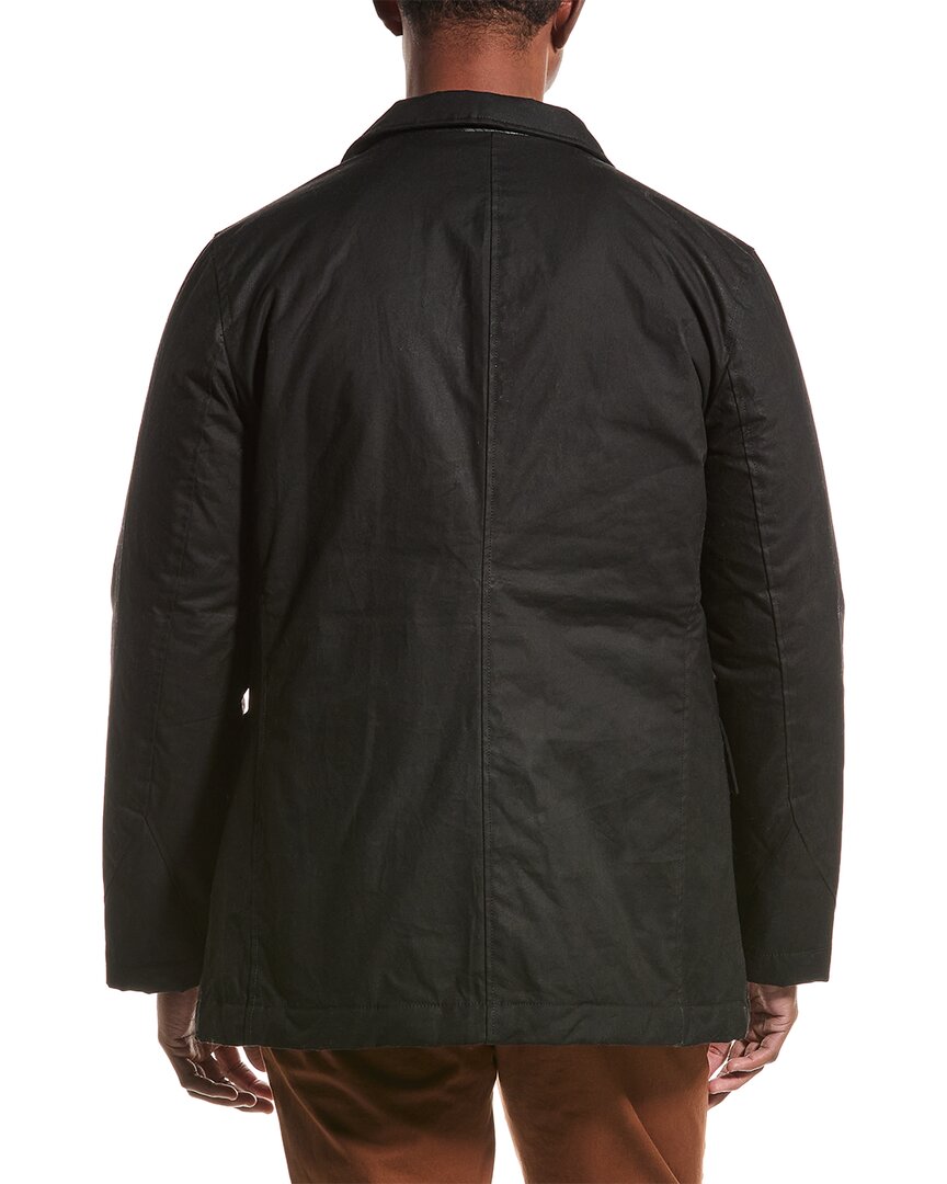 Billy Reid Waxed Leather-Trim Bond Peacoat