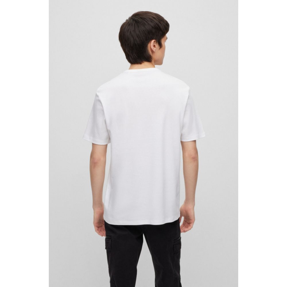 Pima-cotton regular-fit T-shirt with contrast logo