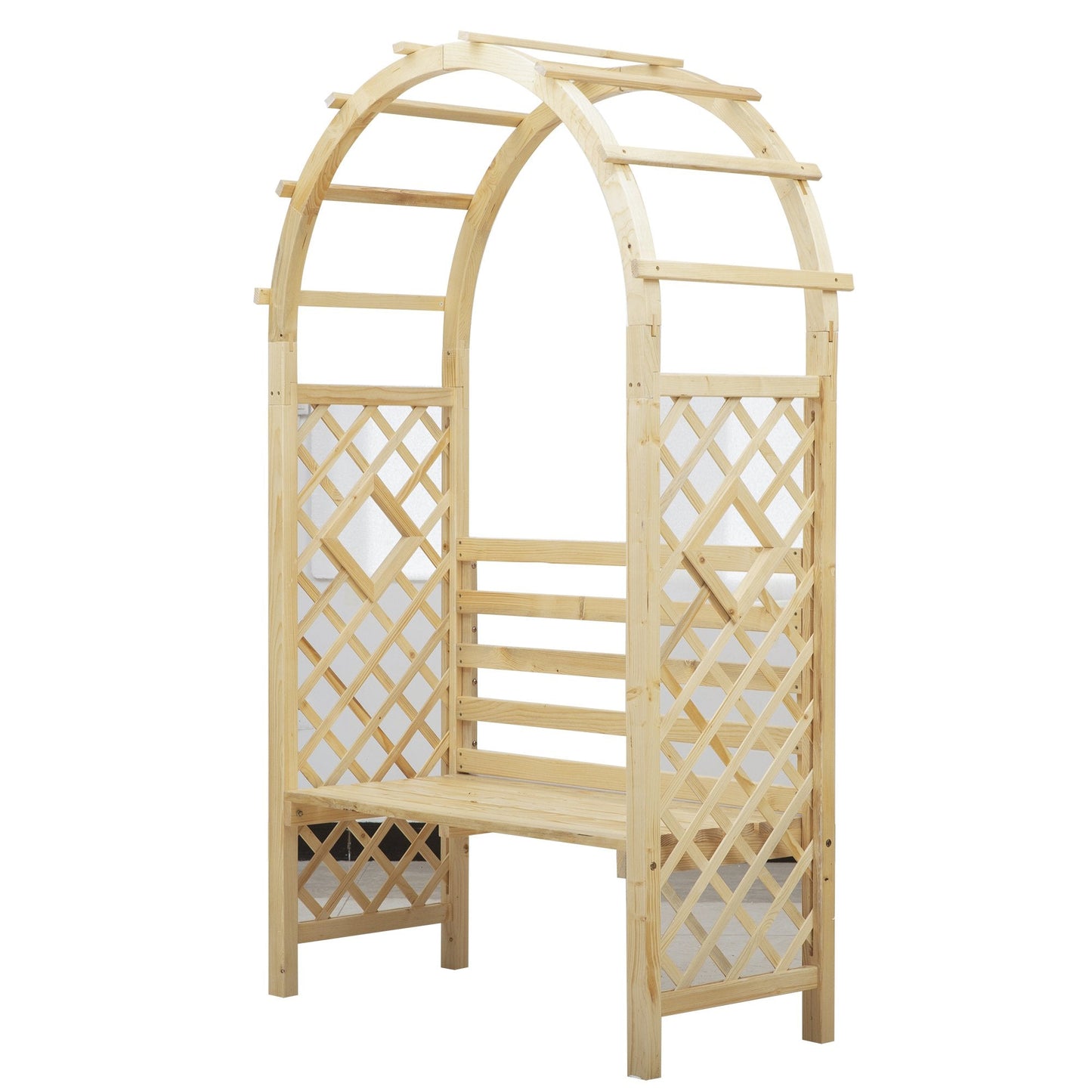 Outdoor Garden Bench with Arch