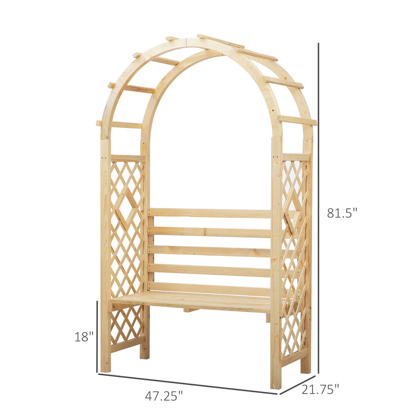 Outdoor Garden Bench with Arch