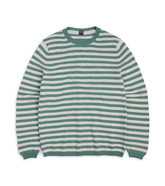 Fedeli Light Striped Cashmere Sweater: Green