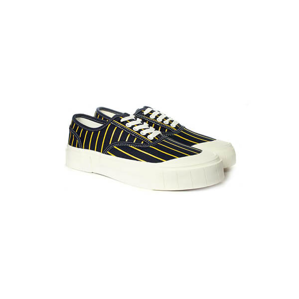 GOOD NEWS LONDON Hurler 2 Low - Navy Yellow Stripe