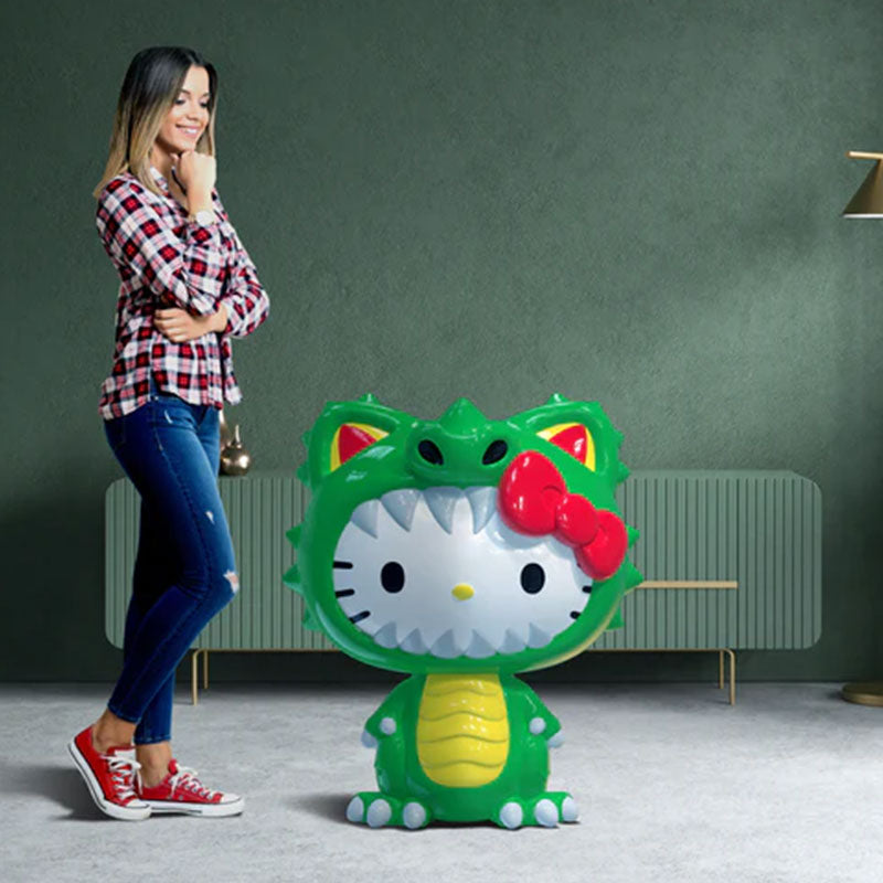 Hello Kitty Green Kaiju 36" Art Giant Fiberglass Figure