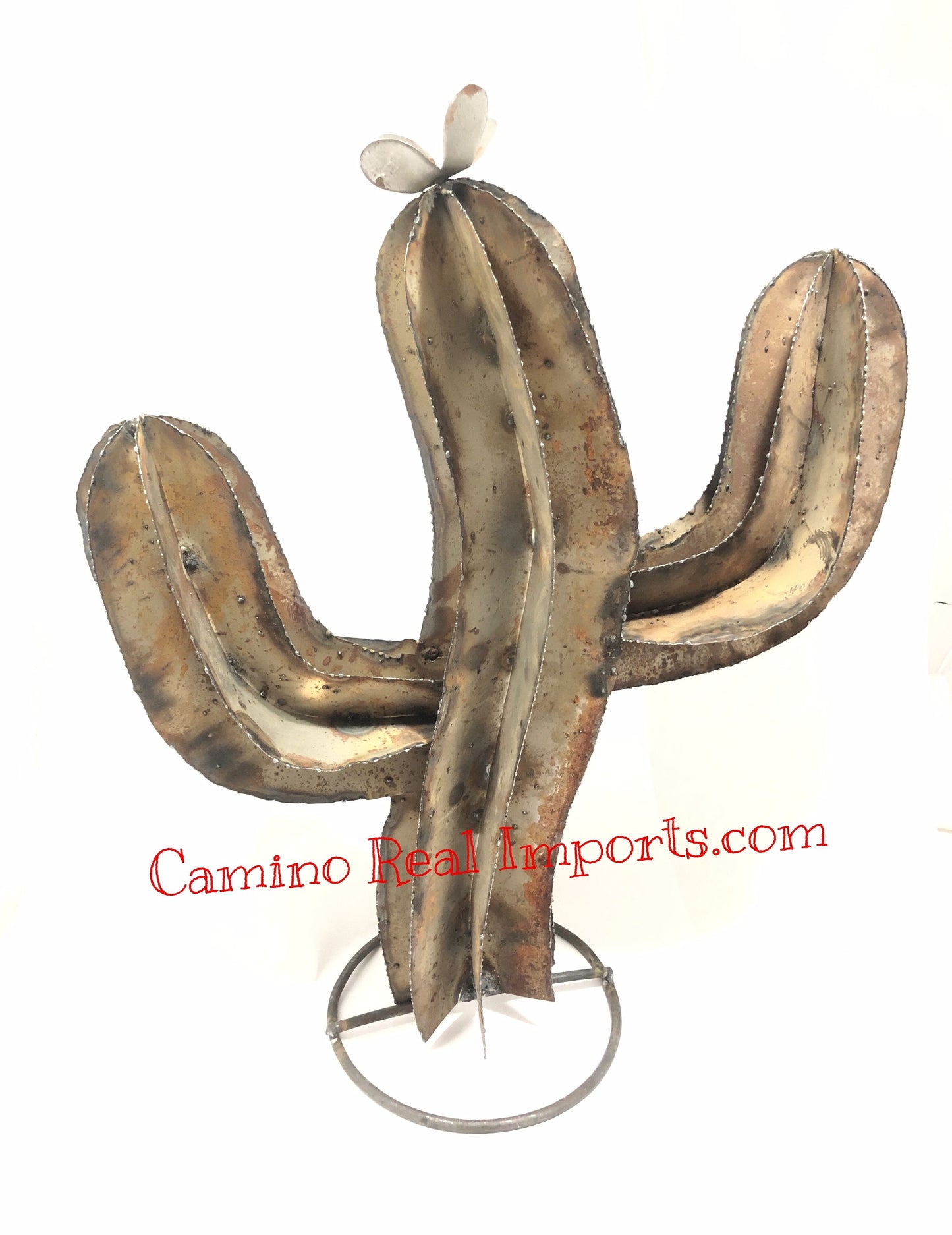 Garden Art Metal Sahuaro Curved Cactus Yard Decor 19" MSCTS003