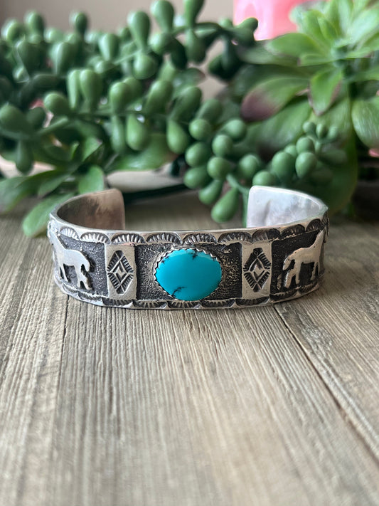 Emerson Kinsel Kingman Turquoise & Sterling Silver Cuff Bracelet