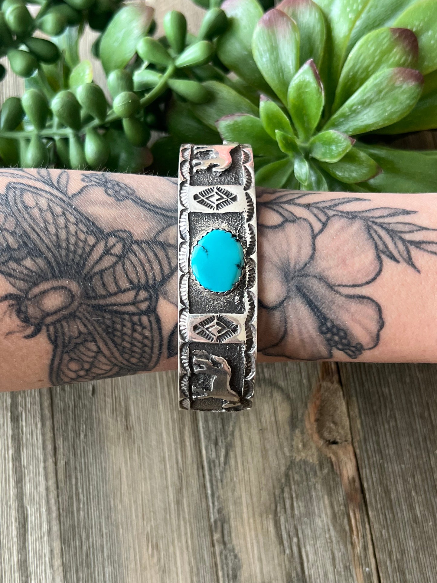 Emerson Kinsel Kingman Turquoise & Sterling Silver Cuff Bracelet