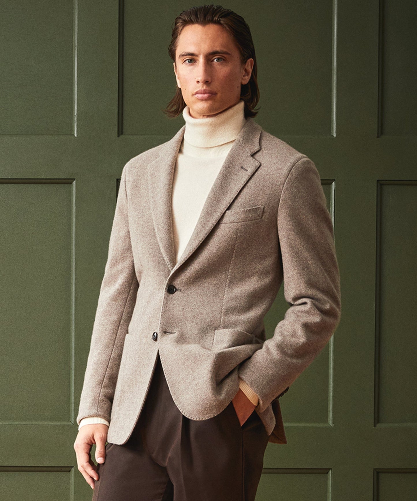 Italian Cashmere Madison Sport Coat in Mushroom