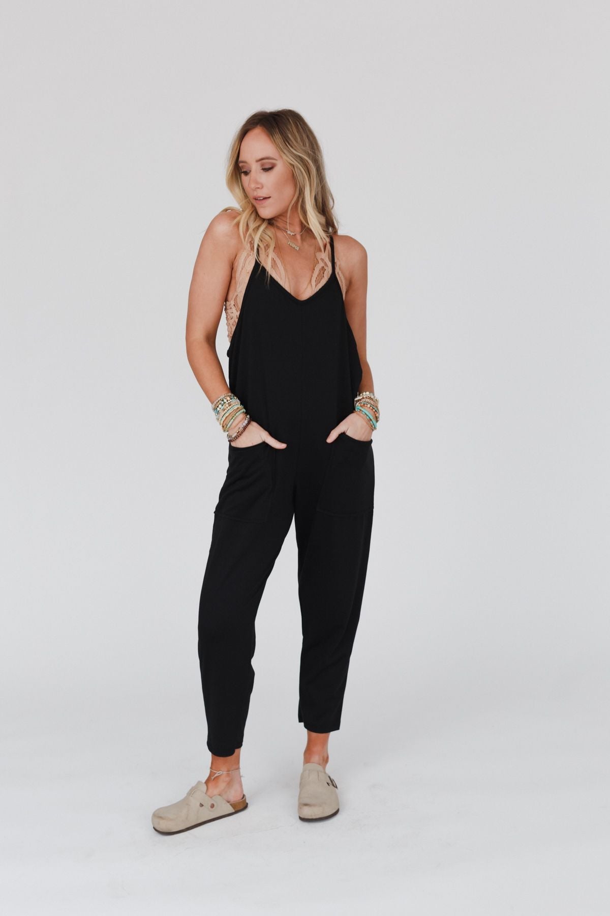 Out Of My Hands Pocketed Jumpsuit - Black