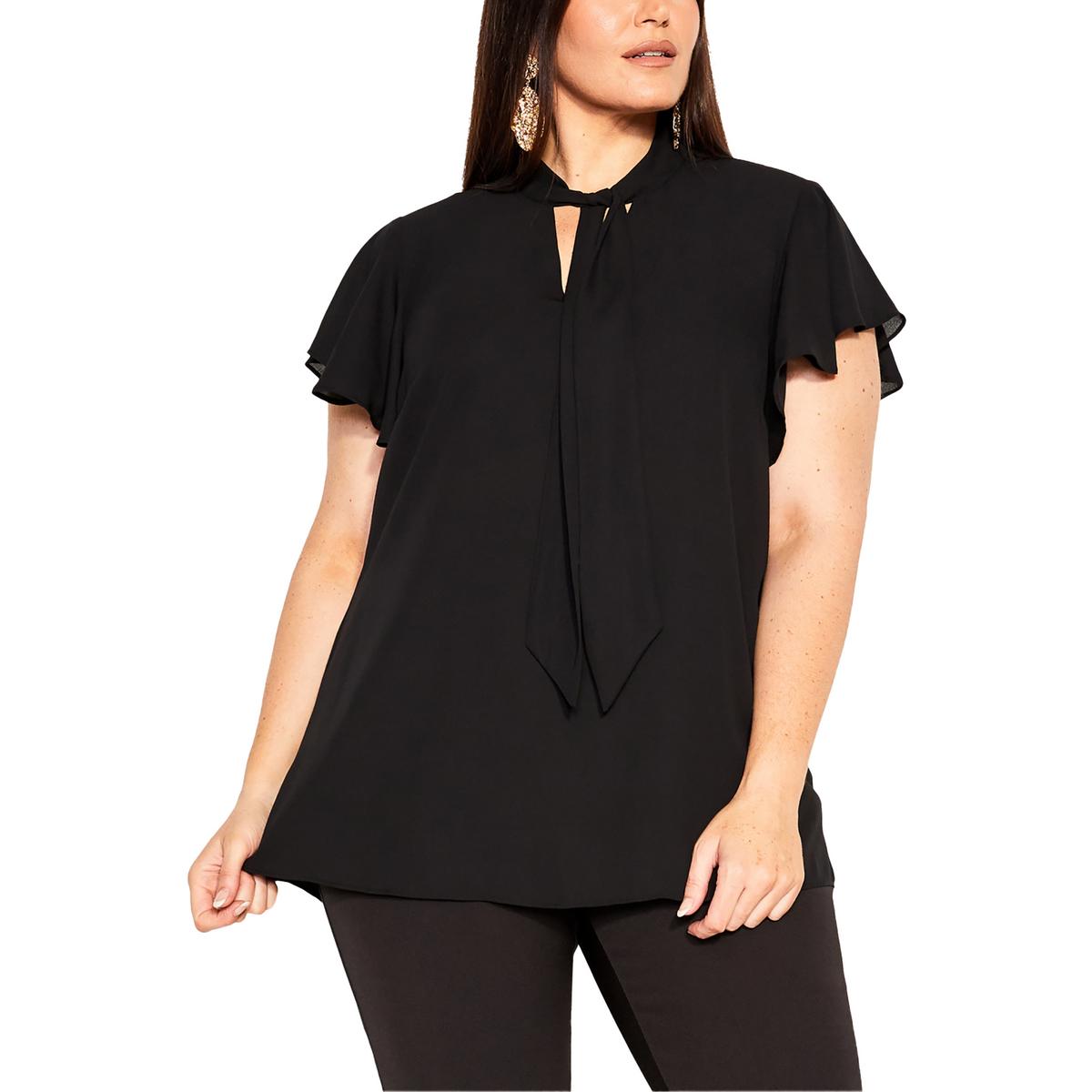 City Chic Womens Solid Blouse