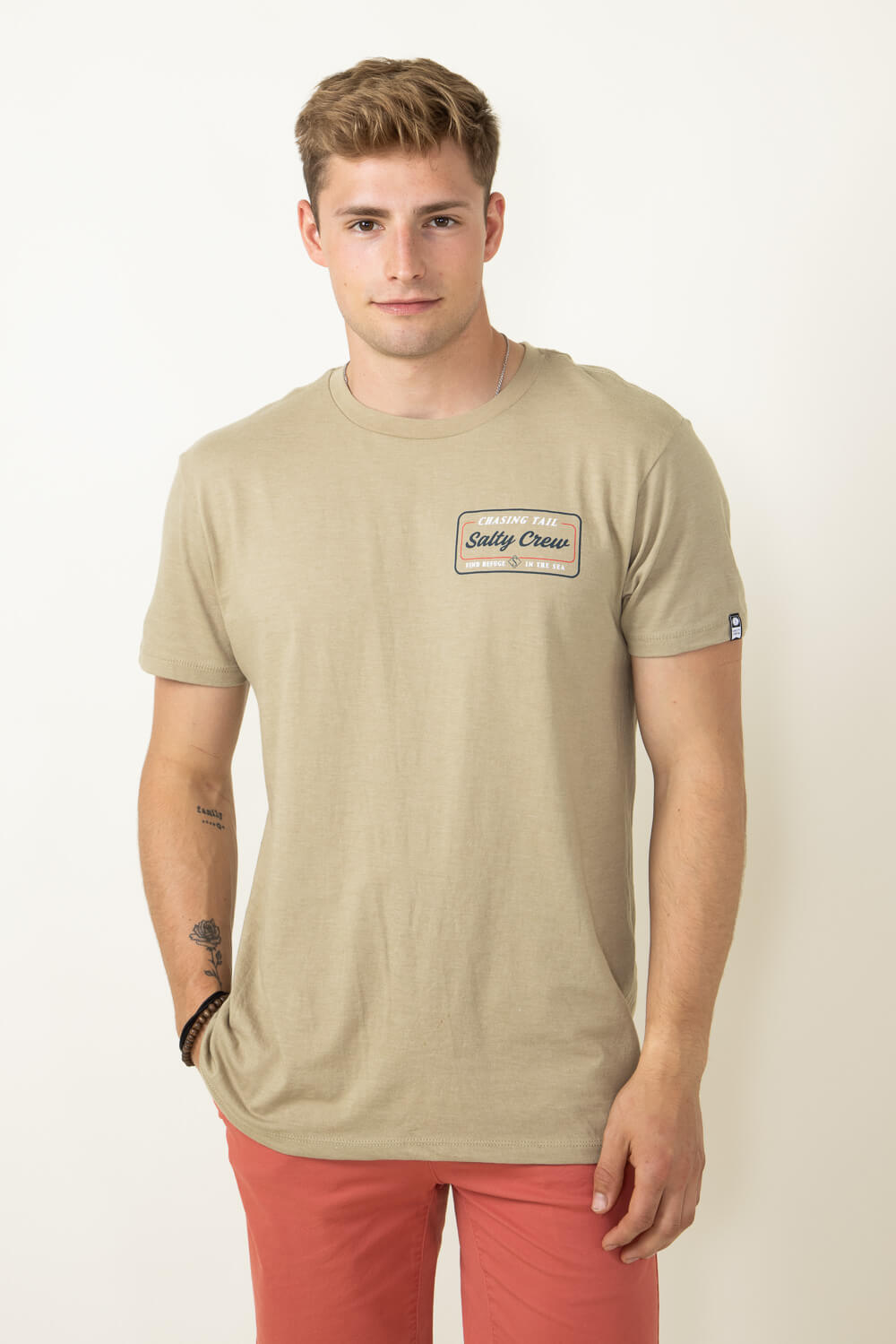 Salty Crew Marina T-Shirt for Men in Khaki | 20035400